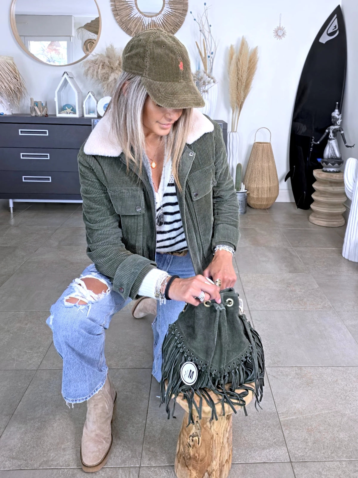 Sac bourse kaki 100% cuir - 𝐌𝐚𝐫𝐢𝐧𝐚𝟒𝟒𝐟𝐚𝐦𝐢𝐥𝐲