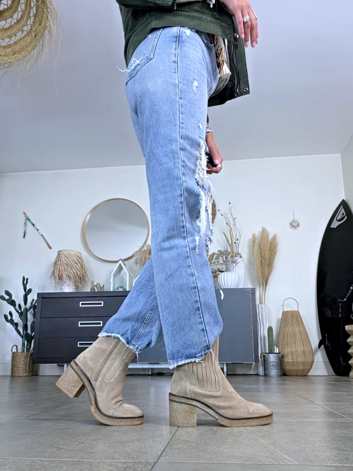 Bottines Janis beiges 100% cuir - 𝐌𝐚𝐫𝐢𝐧𝐚𝟒𝟒𝐟𝐚𝐦𝐢𝐥𝐲