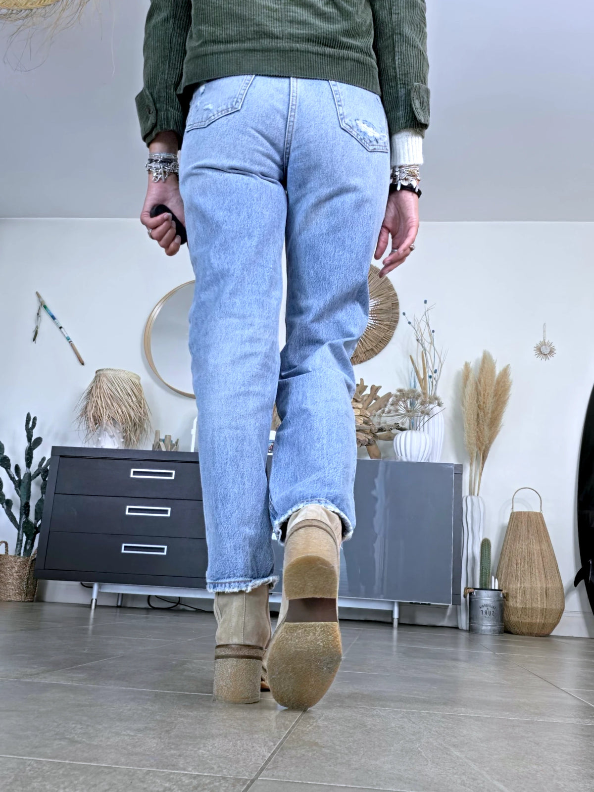 Bottines Janis beiges 100% cuir - 𝐌𝐚𝐫𝐢𝐧𝐚𝟒𝟒𝐟𝐚𝐦𝐢𝐥𝐲