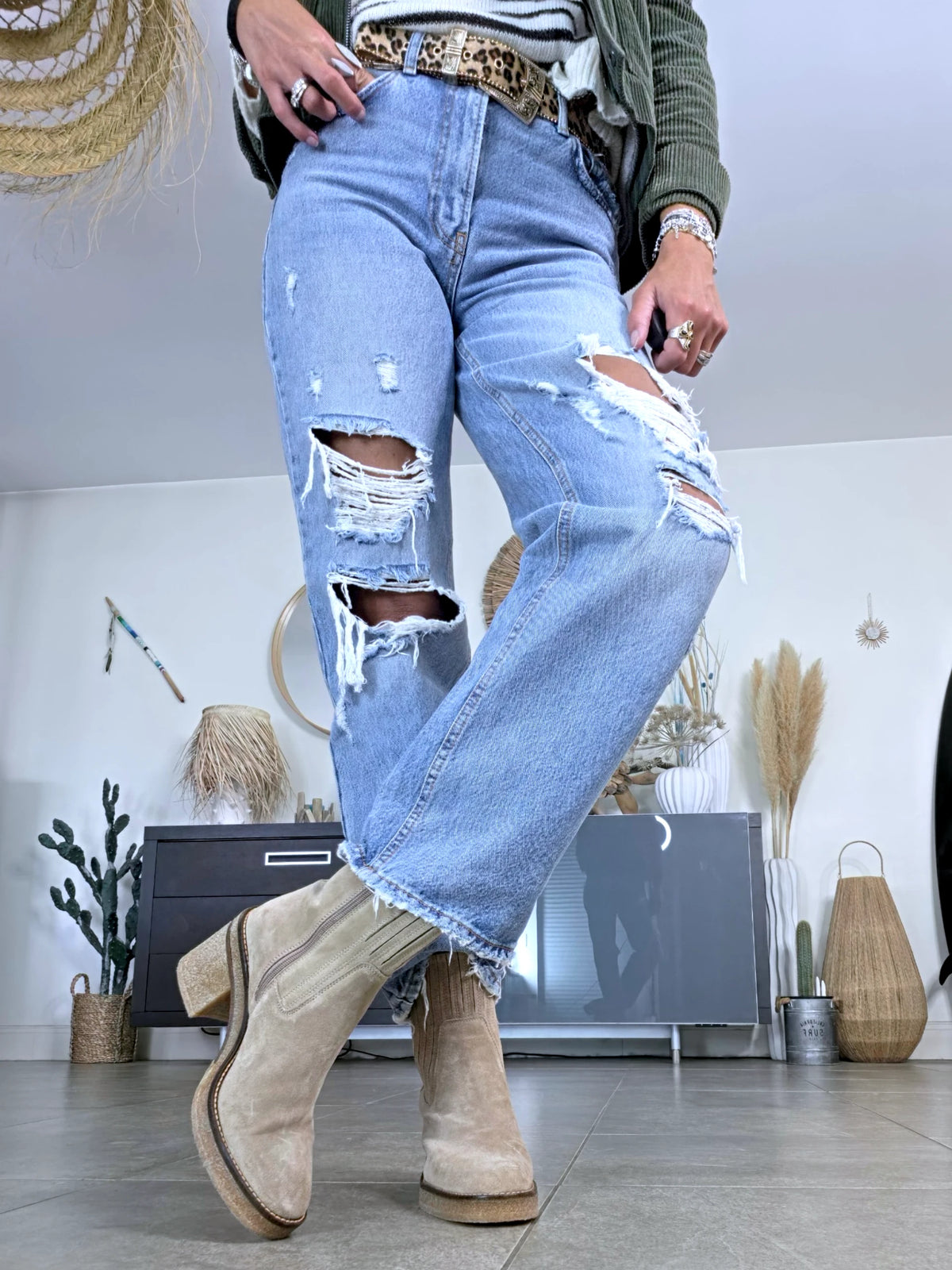 Bottines Janis beiges 100% cuir - 𝐌𝐚𝐫𝐢𝐧𝐚𝟒𝟒𝐟𝐚𝐦𝐢𝐥𝐲