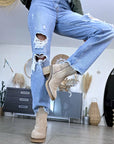 Bottines Janis beiges 100% cuir - 𝐌𝐚𝐫𝐢𝐧𝐚𝟒𝟒𝐟𝐚𝐦𝐢𝐥𝐲
