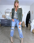 Blouson teddy velours côtelé vert-kaki - 𝐌𝐚𝐫𝐢𝐧𝐚𝟒𝟒𝐟𝐚𝐦𝐢𝐥𝐲