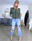 Blouson teddy velours côtelé vert-kaki - 𝐌𝐚𝐫𝐢𝐧𝐚𝟒𝟒𝐟𝐚𝐦𝐢𝐥𝐲