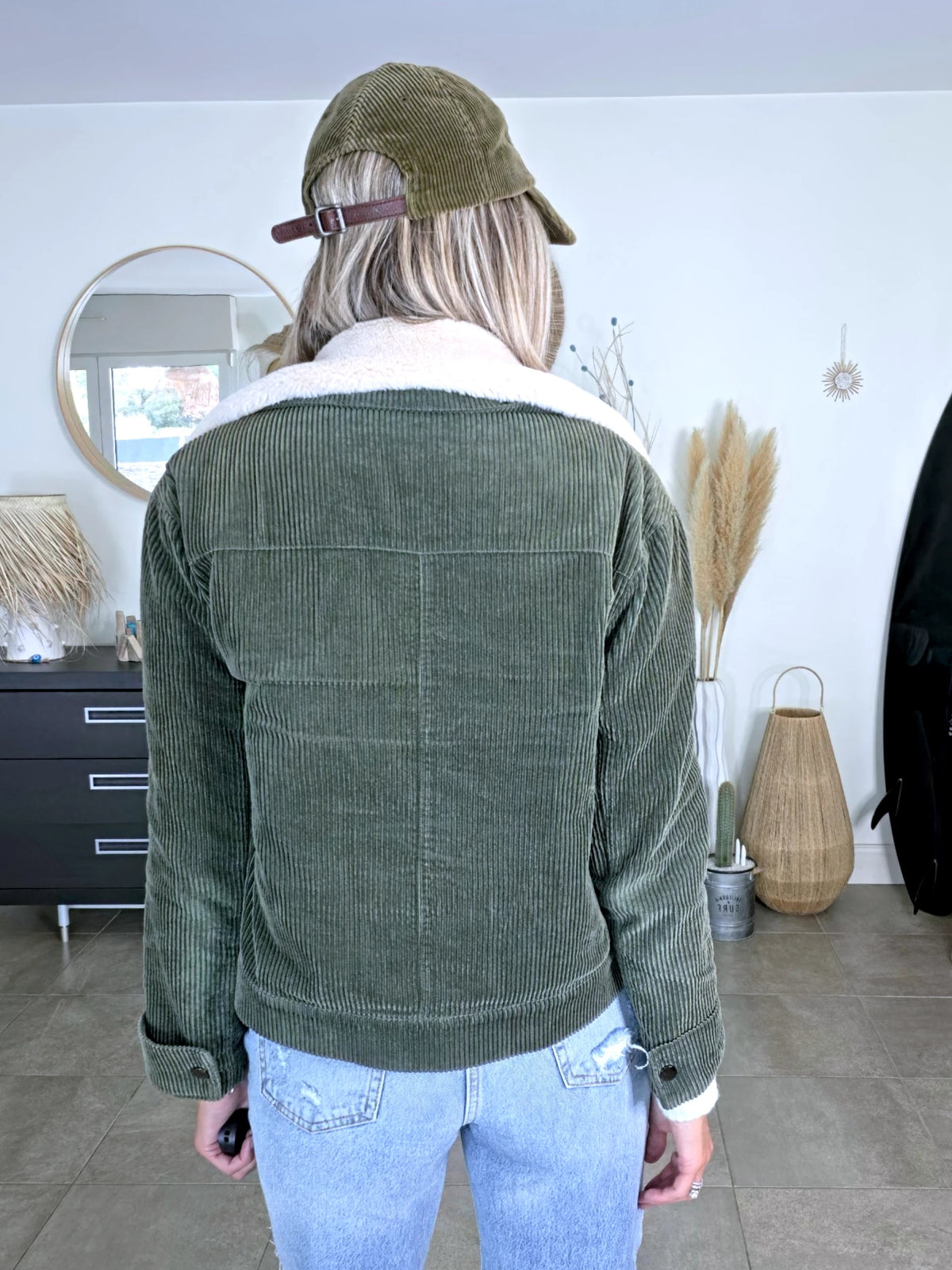 Blouson teddy velours côtelé vert-kaki - 𝐌𝐚𝐫𝐢𝐧𝐚𝟒𝟒𝐟𝐚𝐦𝐢𝐥𝐲