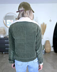 Blouson teddy velours côtelé vert-kaki - 𝐌𝐚𝐫𝐢𝐧𝐚𝟒𝟒𝐟𝐚𝐦𝐢𝐥𝐲