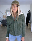 Blouson teddy velours côtelé vert-kaki - 𝐌𝐚𝐫𝐢𝐧𝐚𝟒𝟒𝐟𝐚𝐦𝐢𝐥𝐲