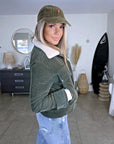 Blouson teddy velours côtelé vert-kaki - 𝐌𝐚𝐫𝐢𝐧𝐚𝟒𝟒𝐟𝐚𝐦𝐢𝐥𝐲
