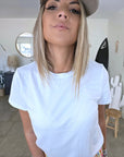 T-shirt blanc dos coeur en dentelle