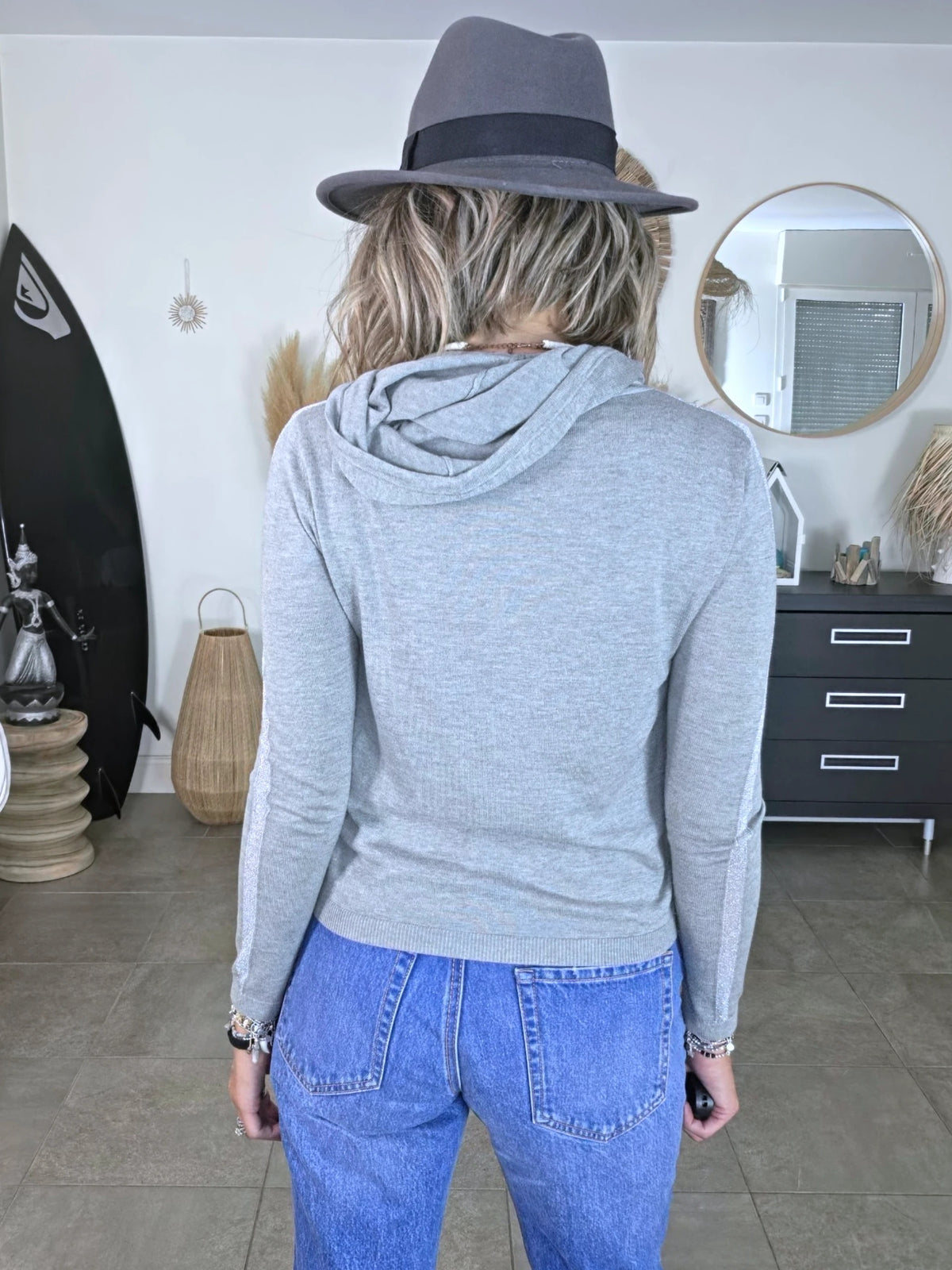 Cardigan gris "love"