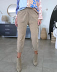 Pantalon beige coupe cargo