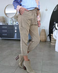 Pantalon beige coupe cargo