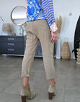 Pantalon beige coupe cargo
