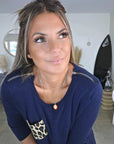 Pull bleu marine à poche léopard - 𝐌𝐚𝐫𝐢𝐧𝐚𝟒𝟒𝐟𝐚𝐦𝐢𝐥𝐲