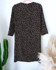 Robe à imprimé noir et marron cognac