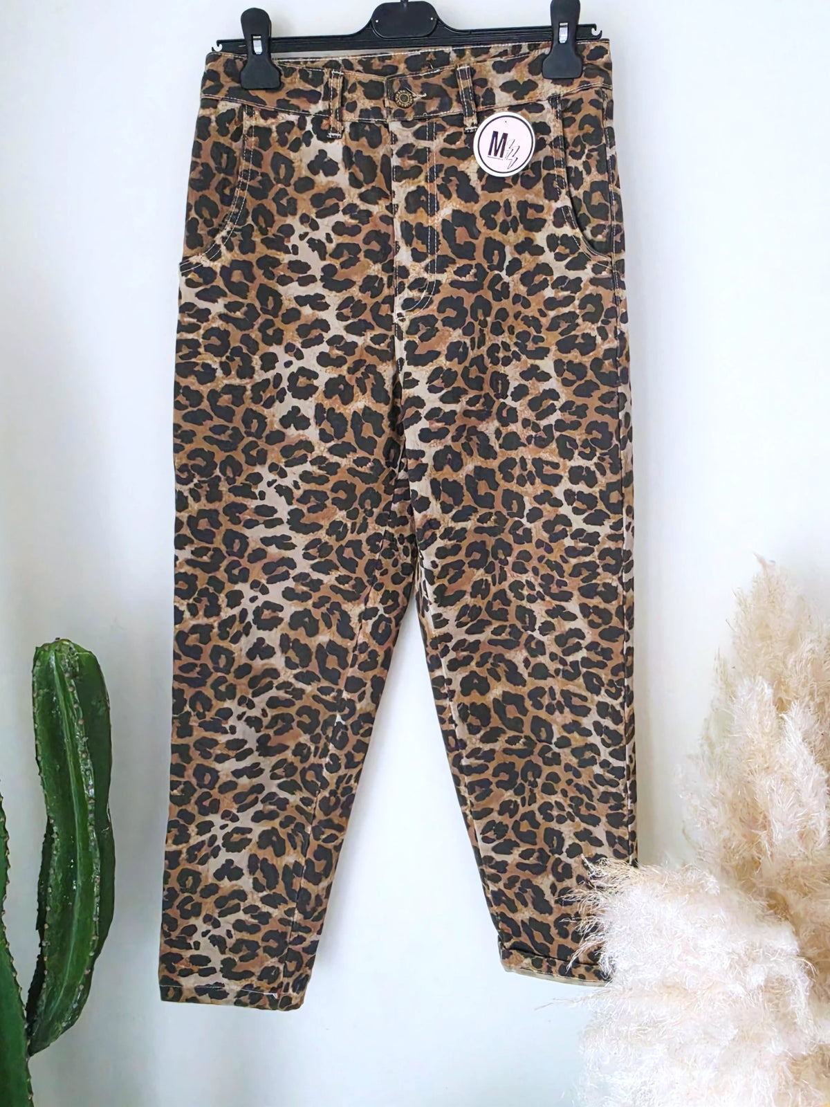 Pantalon à imprimé léopard