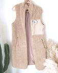Manteau bouclette beige sans manche - 𝐌𝐚𝐫𝐢𝐧𝐚𝟒𝟒𝐟𝐚𝐦𝐢𝐥𝐲