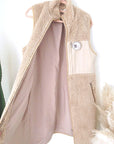 Manteau bouclette beige sans manche - 𝐌𝐚𝐫𝐢𝐧𝐚𝟒𝟒𝐟𝐚𝐦𝐢𝐥𝐲
