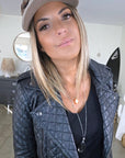 Perfecto noir matelassé 100% cuir