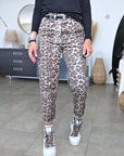 Pantalon à imprimé léopard