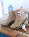 Bottines Janis beiges 100% cuir - 𝐌𝐚𝐫𝐢𝐧𝐚𝟒𝟒𝐟𝐚𝐦𝐢𝐥𝐲