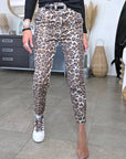 Pantalon à imprimé léopard