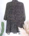 Robe kaki à imprimé noir - 𝐌𝐚𝐫𝐢𝐧𝐚𝟒𝟒𝐟𝐚𝐦𝐢𝐥𝐲