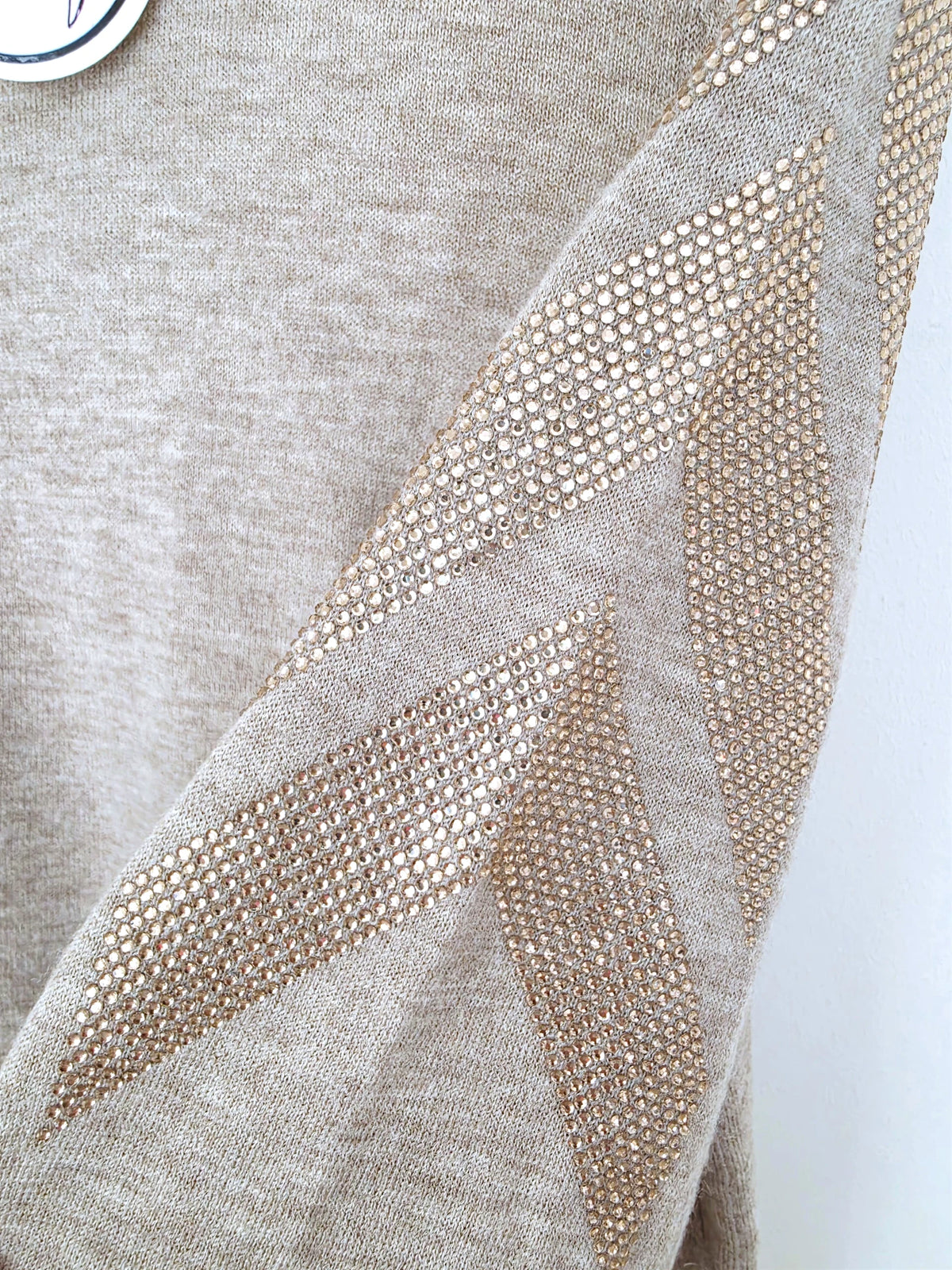 Pull beige chiné à maille fine et chaude