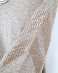 Pull beige chiné à maille fine et chaude