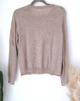 Pull beige chiné à maille fine et chaude