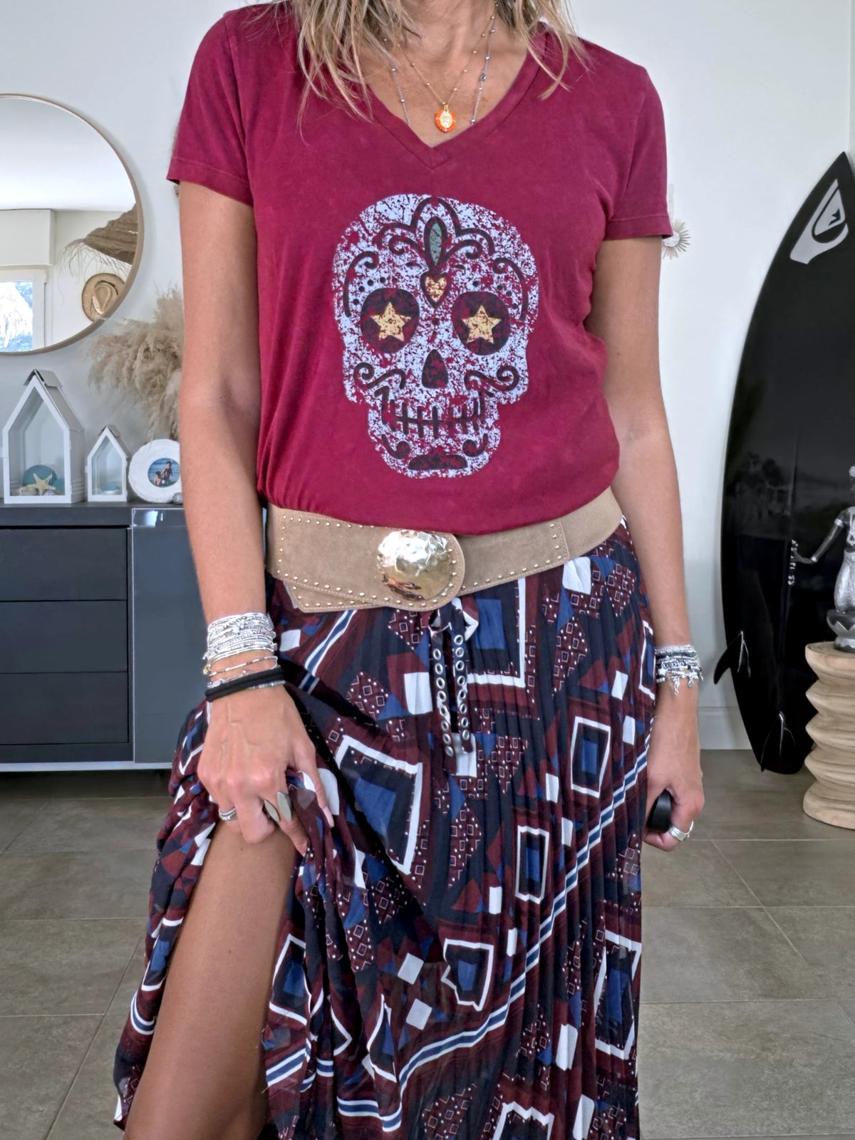 T-shirt bordeaux mexicain - 𝐌𝐚𝐫𝐢𝐧𝐚𝟒𝟒𝐟𝐚𝐦𝐢𝐥𝐲