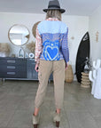 Pantalon beige coupe cargo