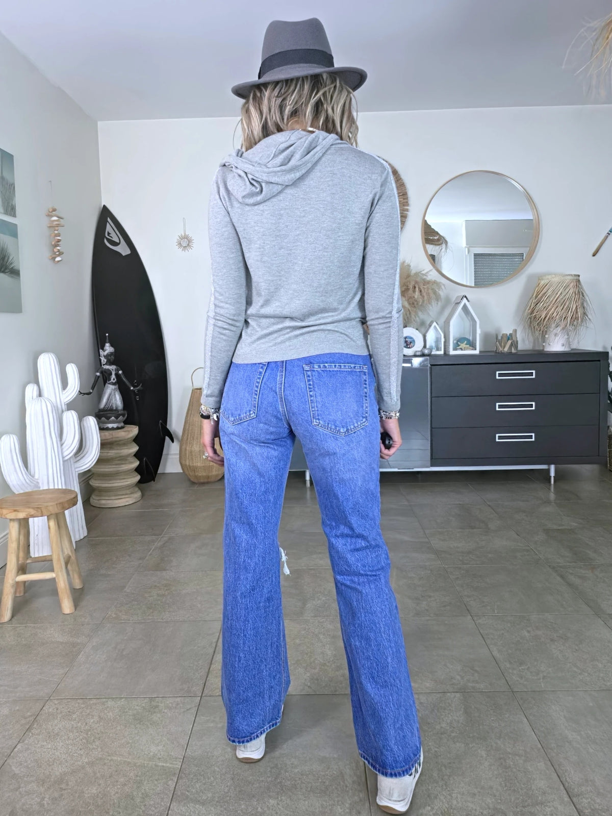 Cardigan gris "love"