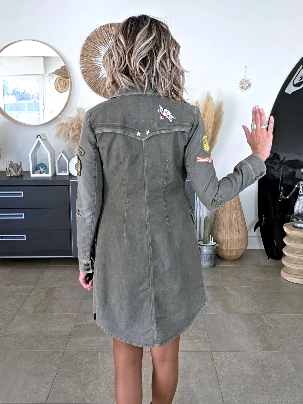 Robe chemise kaki militaire 2&amp;1 - 𝐌𝐚𝐫𝐢𝐧𝐚𝟒𝟒𝐟𝐚𝐦𝐢𝐥𝐲
