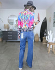 Jean bleu high flare