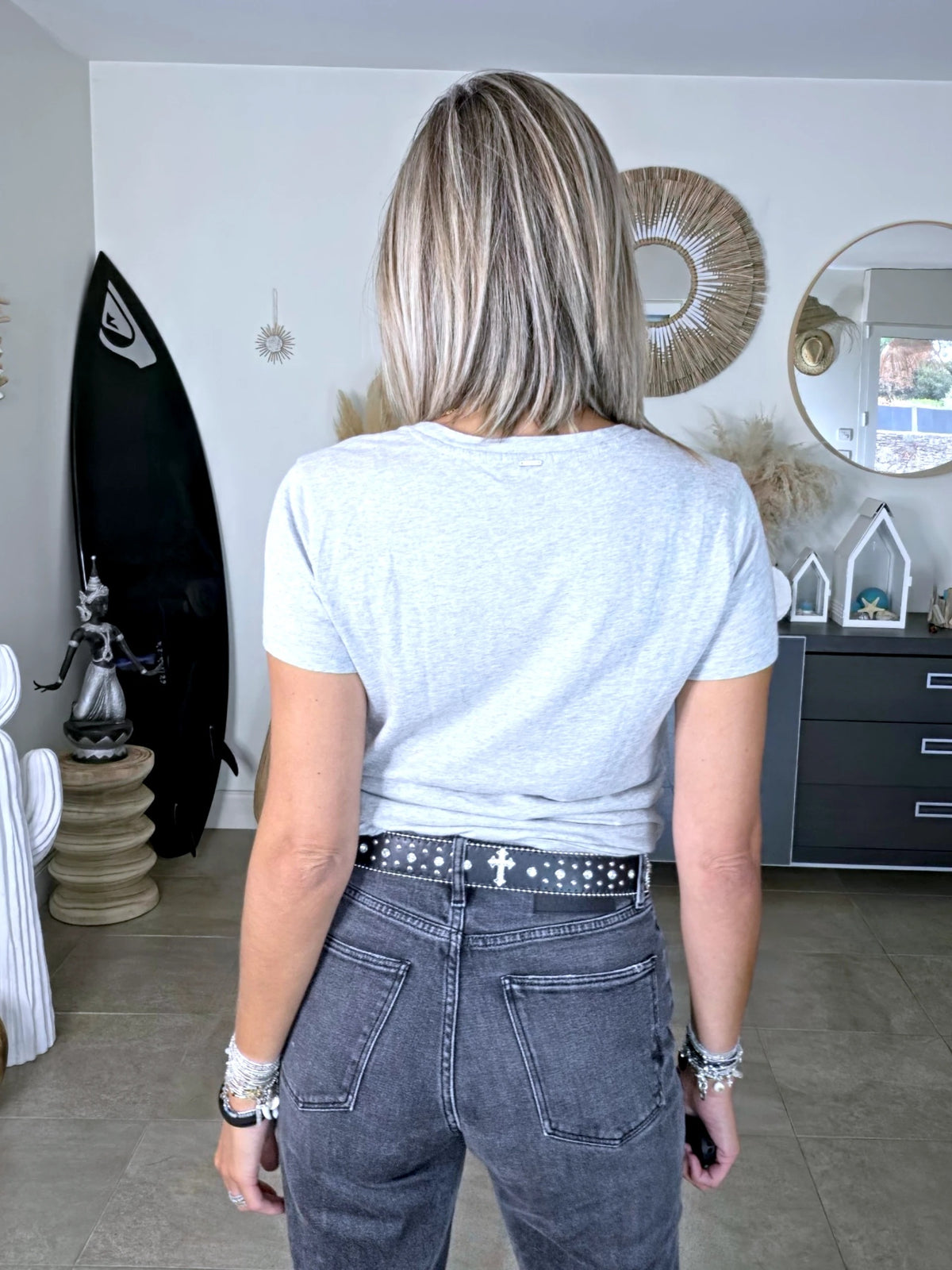 T-shirt gris la vie en rock fuchsia - 𝐌𝐚𝐫𝐢𝐧𝐚𝟒𝟒𝐟𝐚𝐦𝐢𝐥𝐲