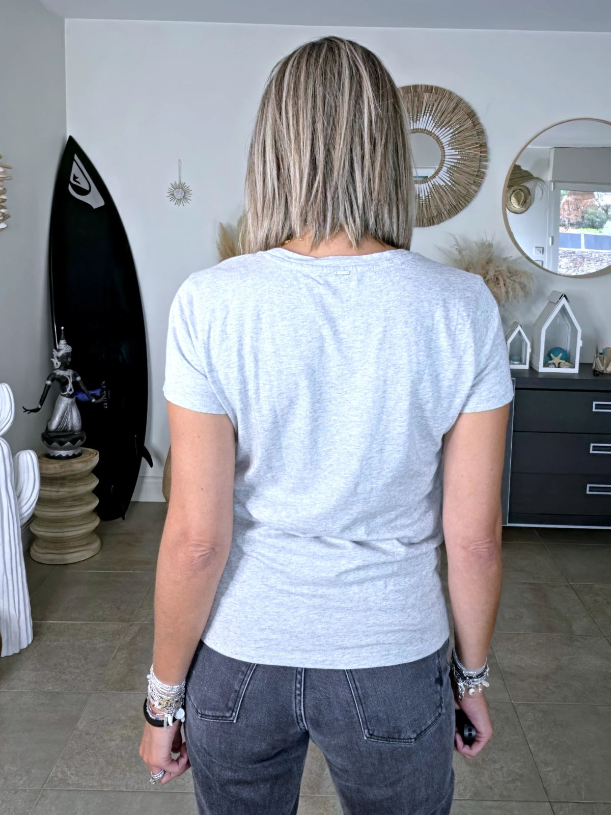 T-shirt gris la vie en rock fuchsia - 𝐌𝐚𝐫𝐢𝐧𝐚𝟒𝟒𝐟𝐚𝐦𝐢𝐥𝐲