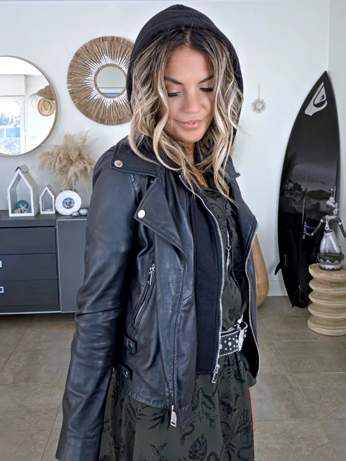 Perfecto 100% cuir noir 2&amp;1 - 𝐌𝐚𝐫𝐢𝐧𝐚𝟒𝟒𝐟𝐚𝐦𝐢𝐥𝐲