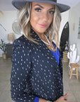 Veste noire à imprimé éclair blanc
