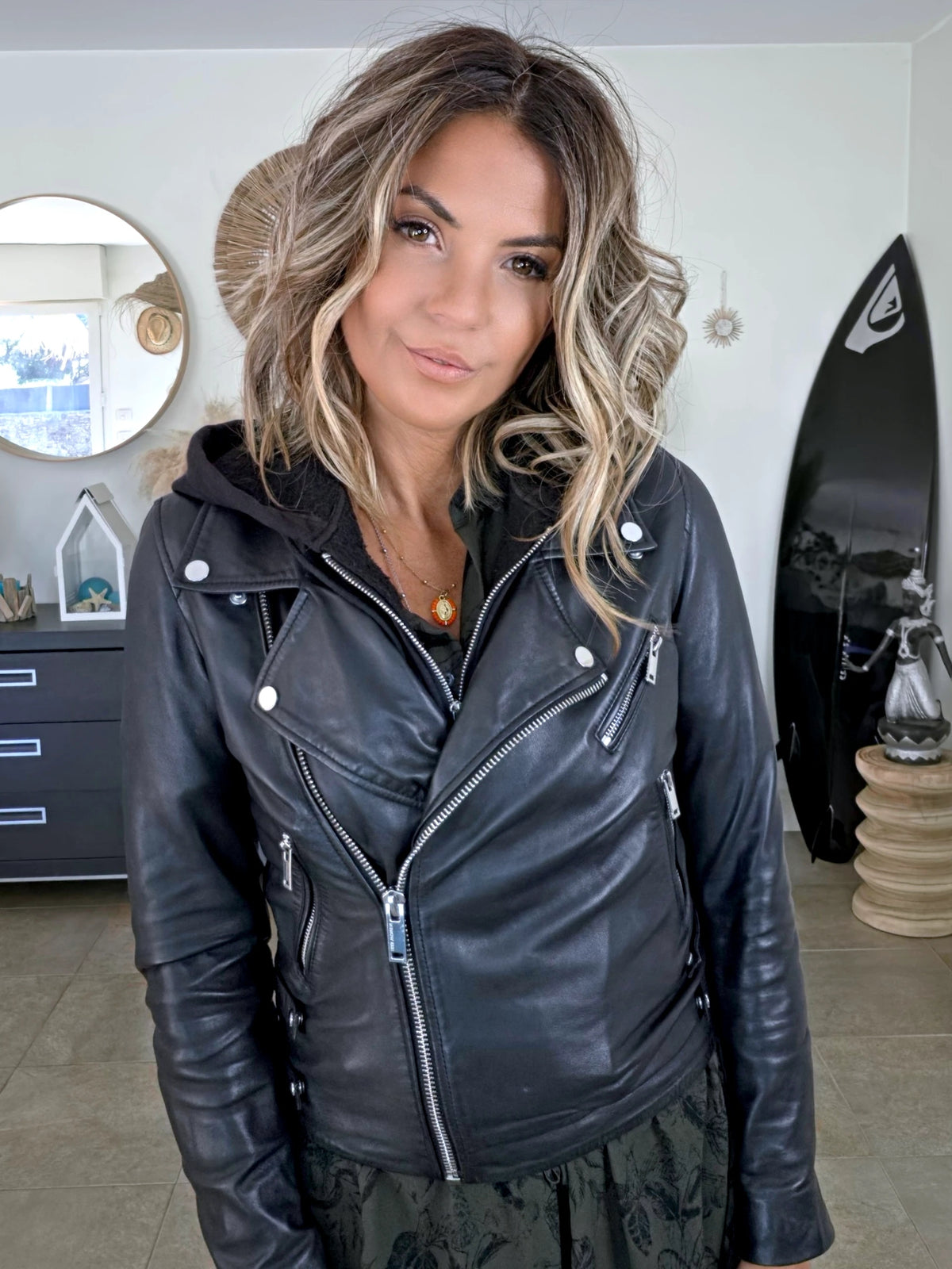 Perfecto 100% cuir noir 2&amp;1 - 𝐌𝐚𝐫𝐢𝐧𝐚𝟒𝟒𝐟𝐚𝐦𝐢𝐥𝐲
