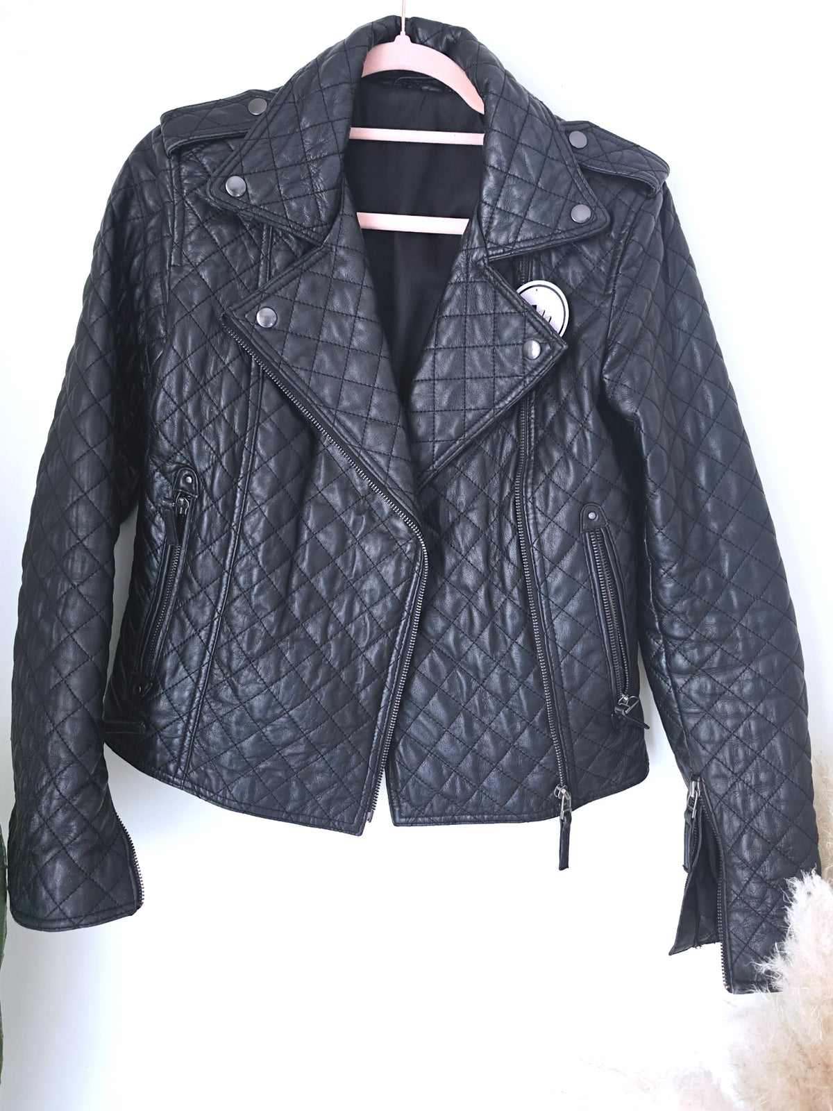 Perfecto noir matelassé 100% cuir