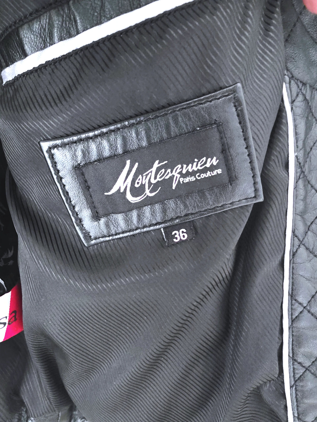 Perfecto noir matelassé 100% cuir