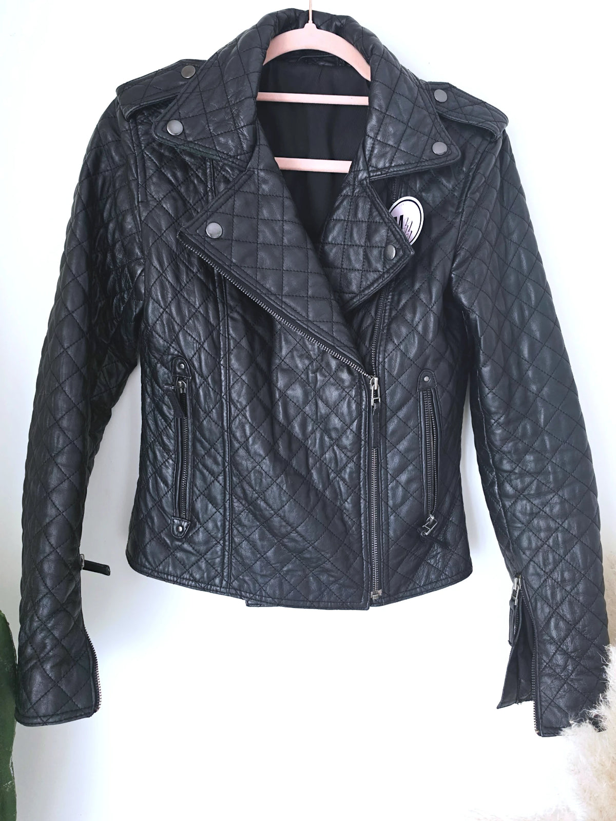 Perfecto noir matelassé 100% cuir