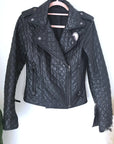 Perfecto noir matelassé 100% cuir