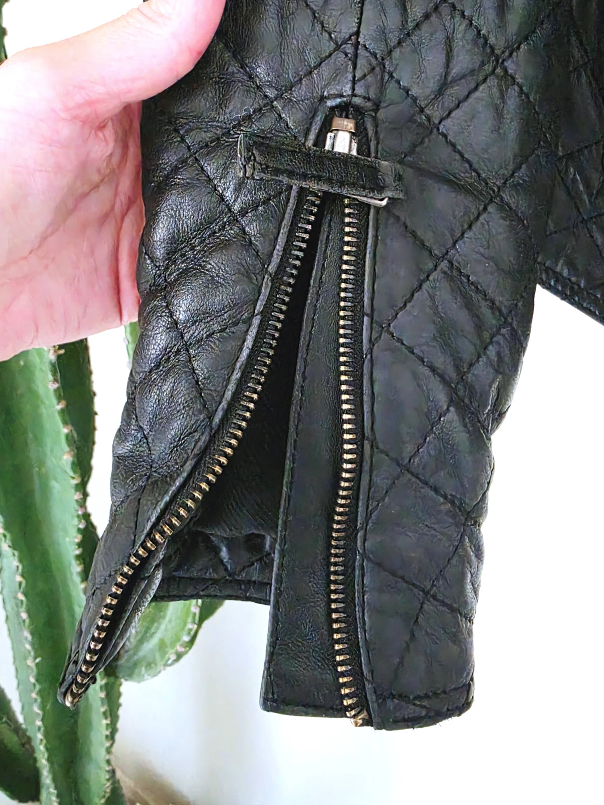 Perfecto noir matelassé 100% cuir