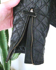 Perfecto noir matelassé 100% cuir