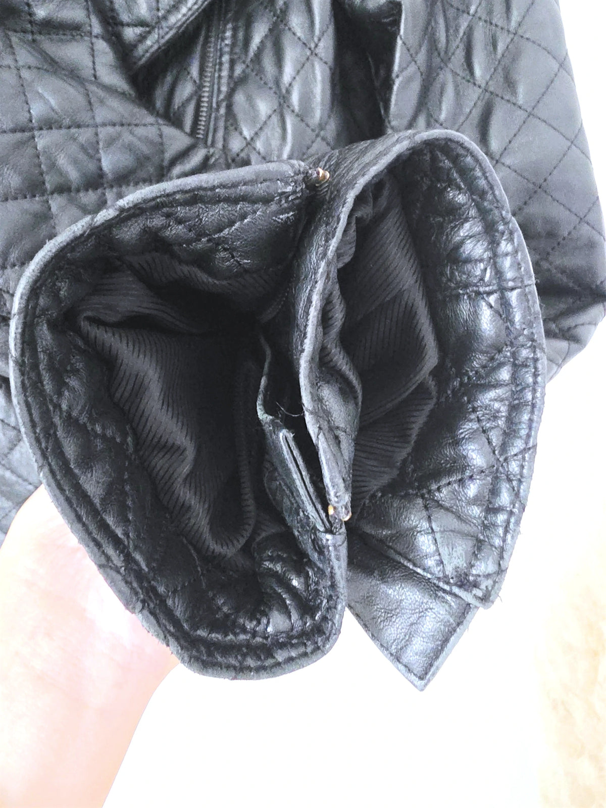 Perfecto noir matelassé 100% cuir