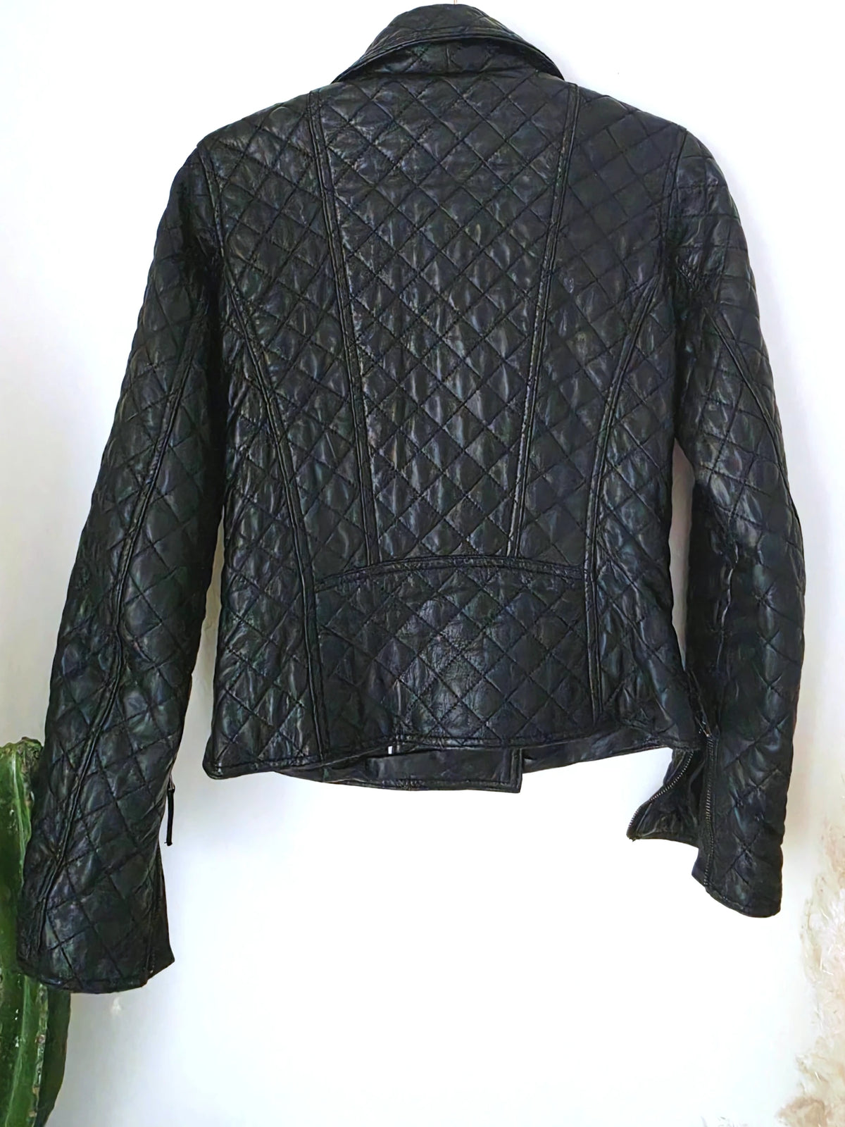Perfecto noir matelassé 100% cuir