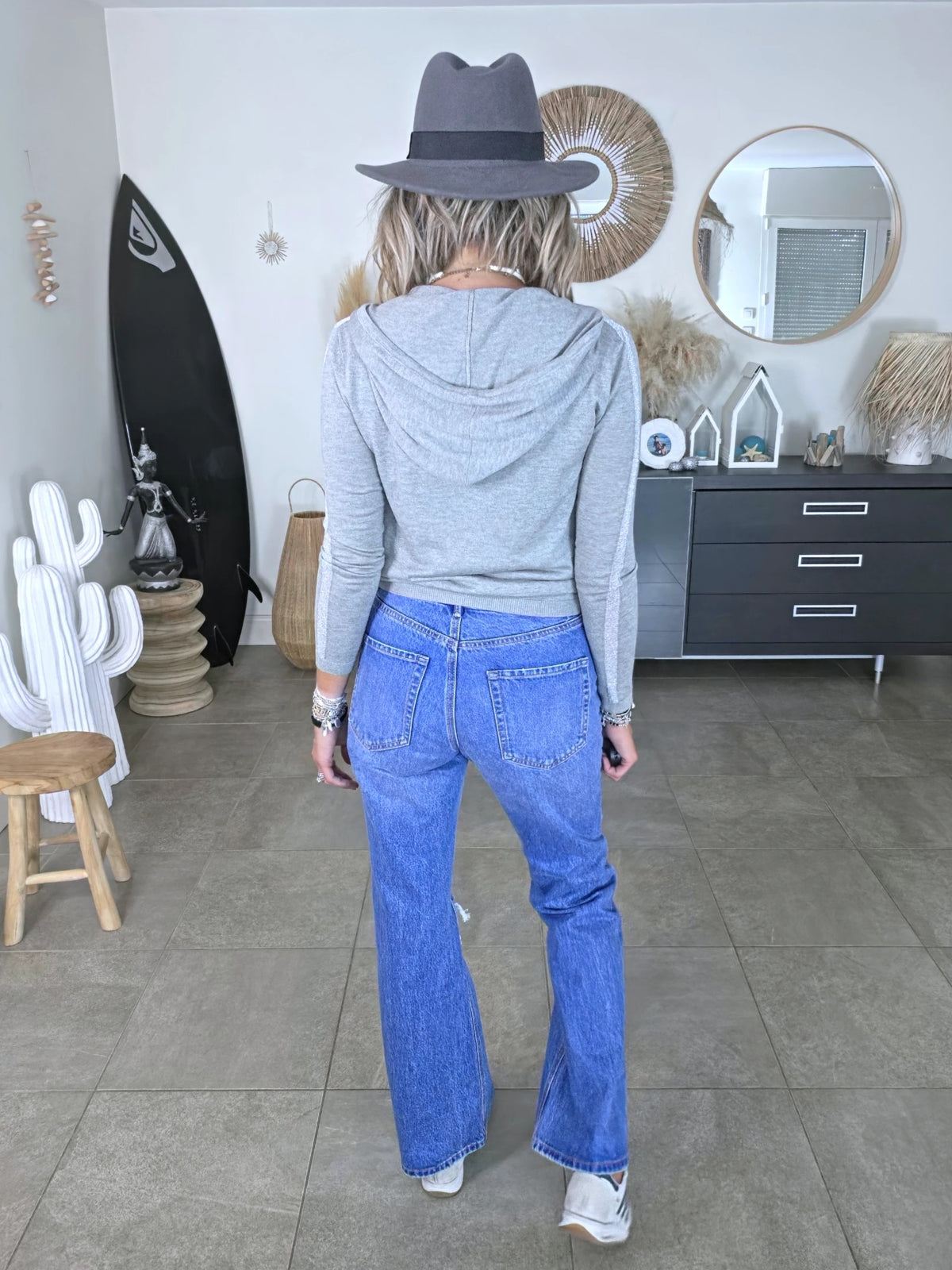 Cardigan gris "love"