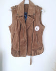 Veste marron taupe sans manche 100% cuir nubuck - 𝐌𝐚𝐫𝐢𝐧𝐚𝟒𝟒𝐟𝐚𝐦𝐢𝐥𝐲