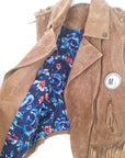 Veste marron taupe sans manche 100% cuir nubuck - 𝐌𝐚𝐫𝐢𝐧𝐚𝟒𝟒𝐟𝐚𝐦𝐢𝐥𝐲